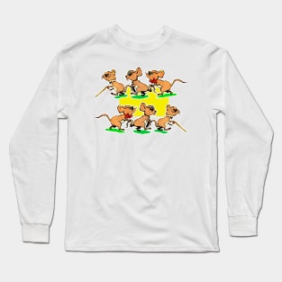 Baby mice wearing glasses and no vision Long Sleeve T-Shirt